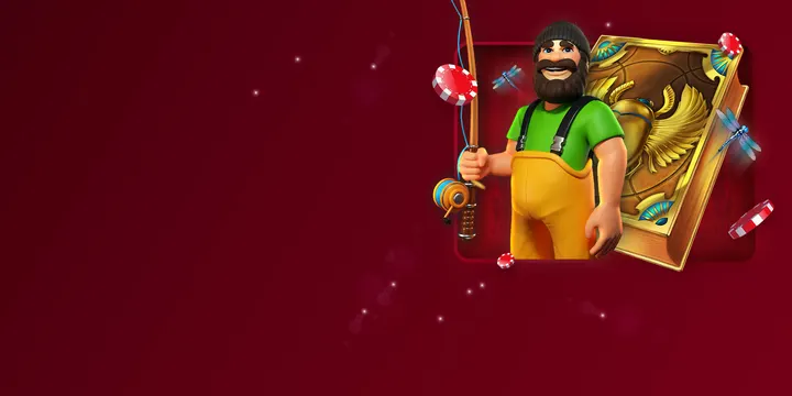 Ruby Reels Casino welcome bonus art with slot characters and gold coins Ruby Reels Casino welcome bonus art with slot characters and gold coins